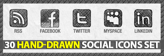 Hand Drawn Social Media Icons