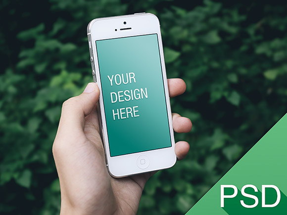 Hand Holding iPhone Mockup Free