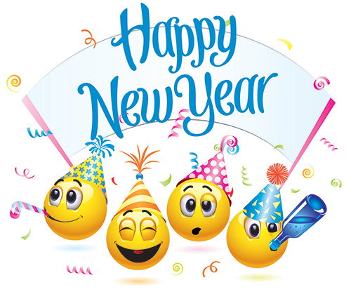 Happy New Year Animated Emoticons