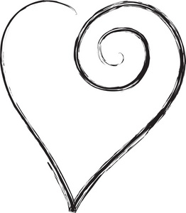 Heart Scroll Design Clip Art