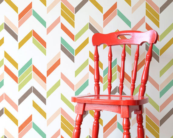 Herringbone Wall Stencil