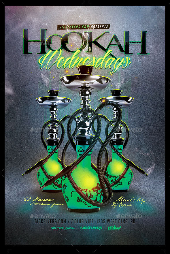Hookah Flyer Template PSD Hookah Flyer Template PSD