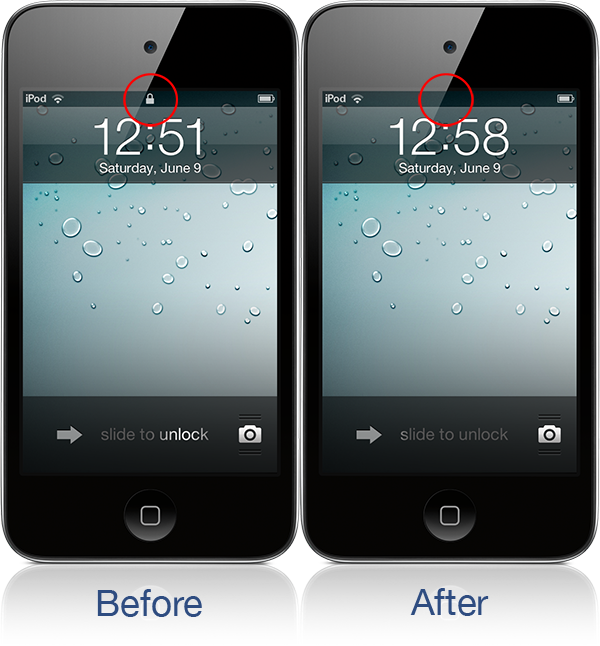 iPhone Lock Status Bar Icons