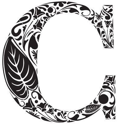 Letter C Swirl Vector