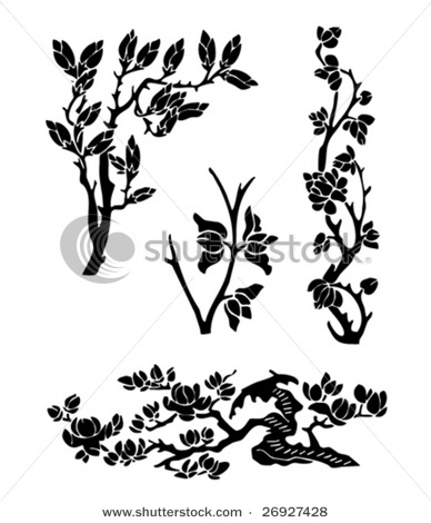 Magnolia Tree Silhouette Vector