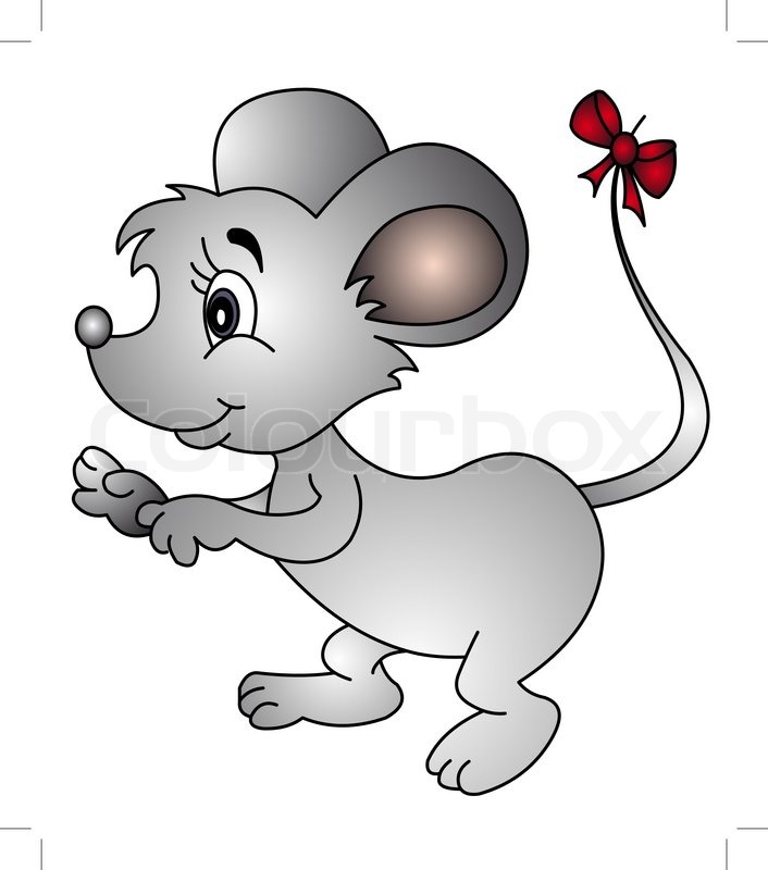 Mouse with Tail in Trap Clip Art
