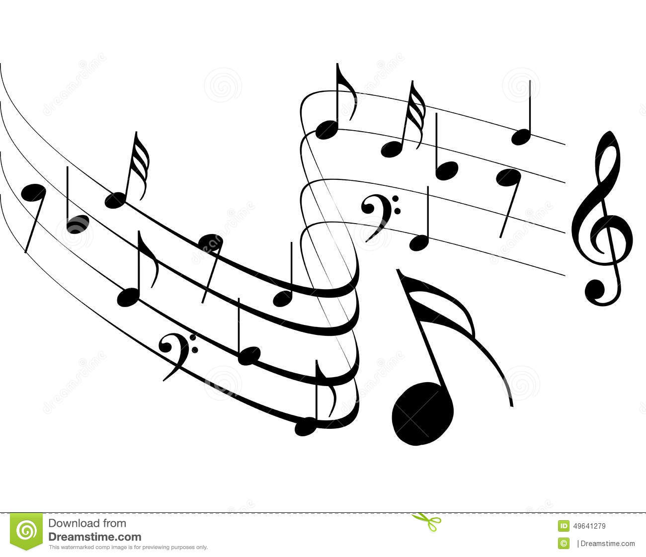 Music Clip Art Black and White Designs