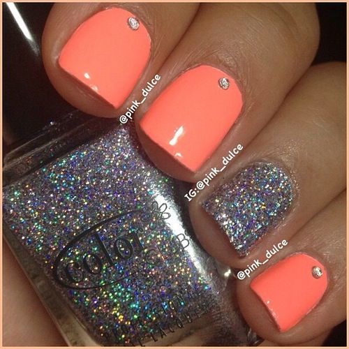 Nail Designs with Coral Color Nail Designs with Coral Color