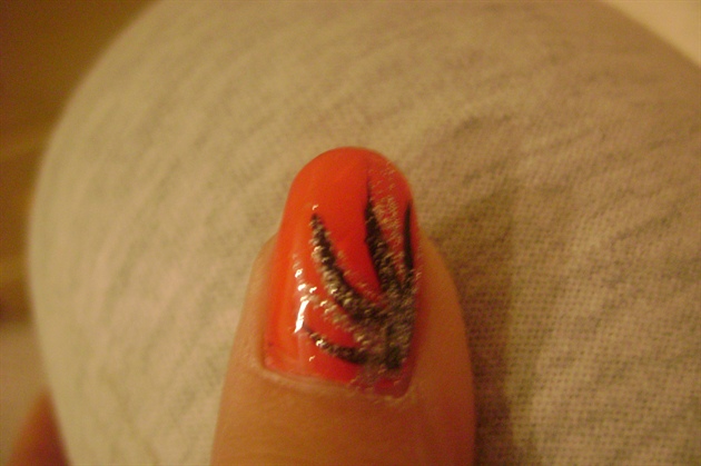 Orange and Black Nail Art Designs