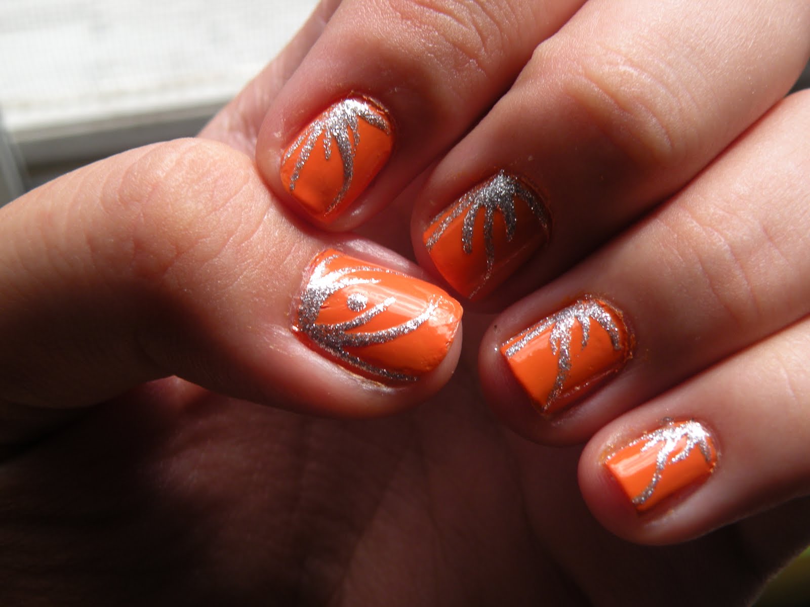 11 Orange And Silver Nail Designs Images