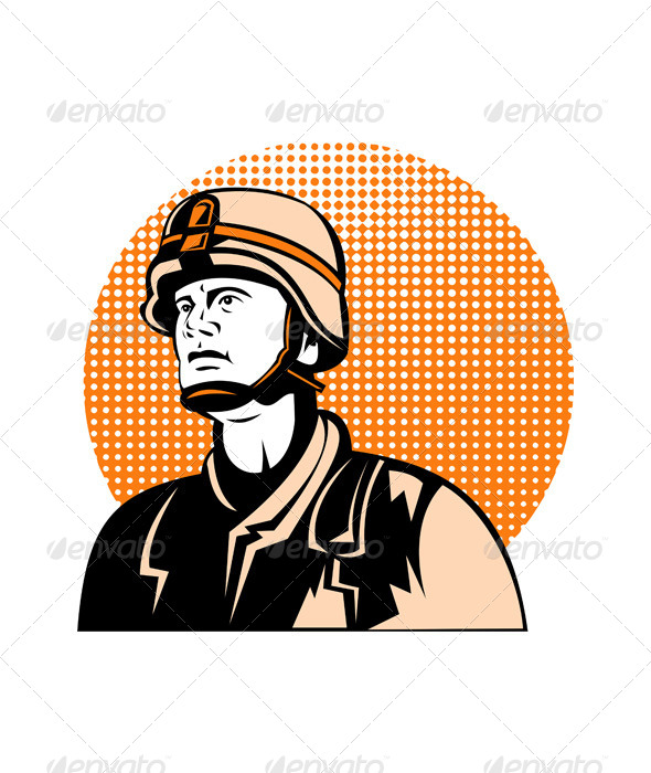 Patriot Soldier Cartoon Character