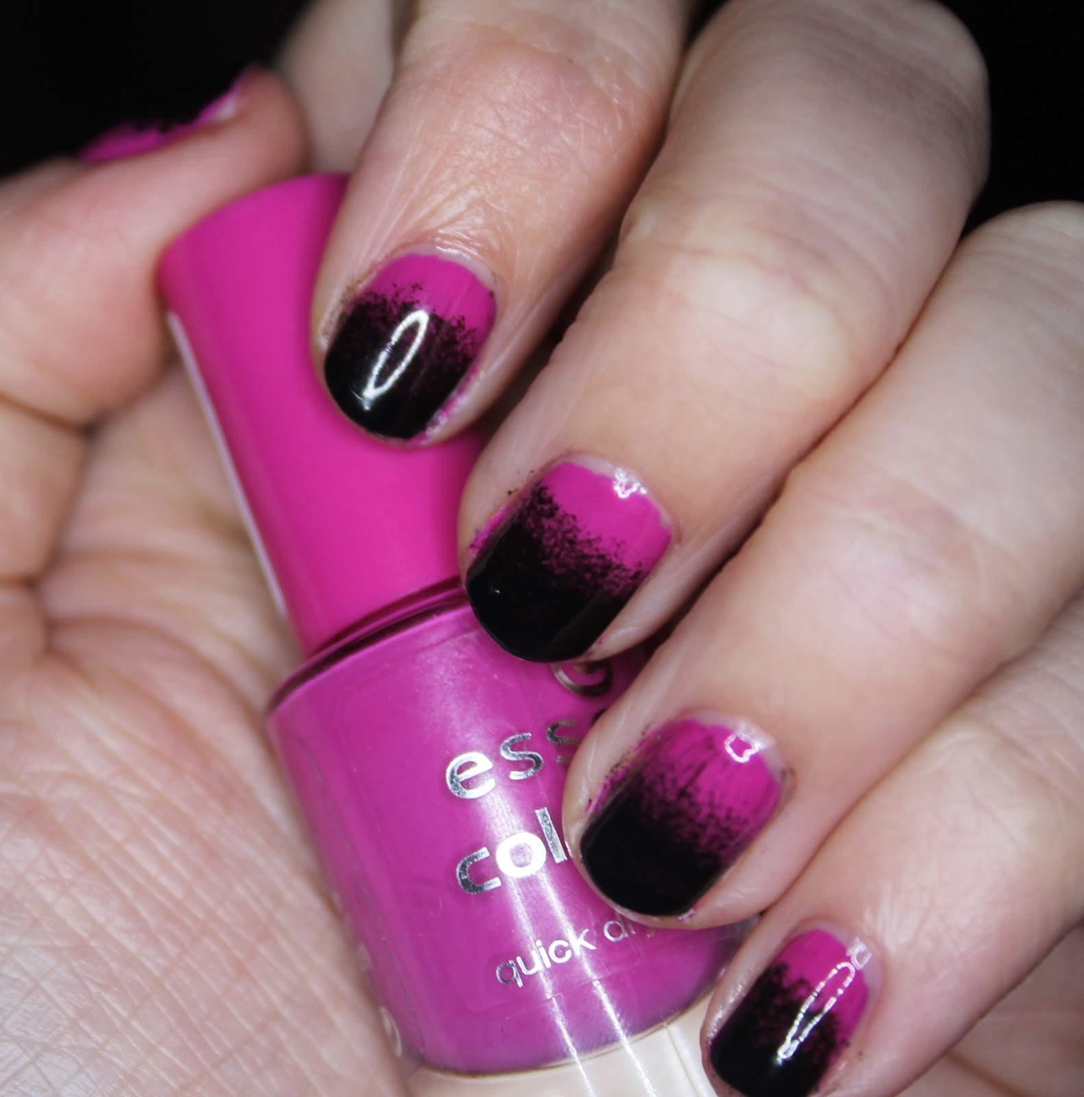 Pink and Black Nails