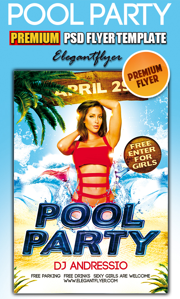 Pool Party Flyer Template