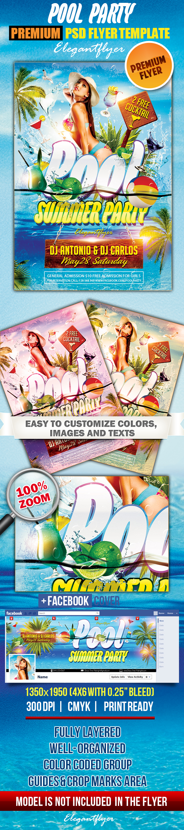 Pool Party Flyer Template