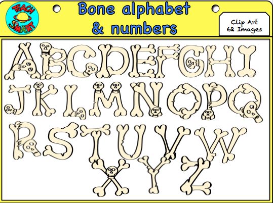 Printable Bone Alphabet Letters