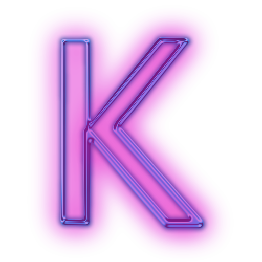 Purple Neon Letter K