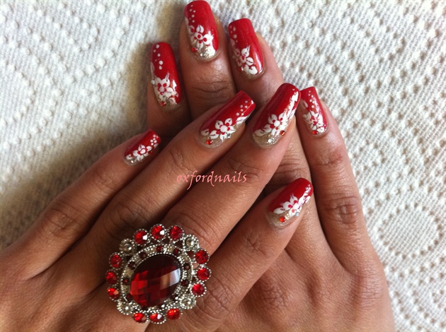 Red and Gold Nail Art Designs Red and Gold Nail Art Designs