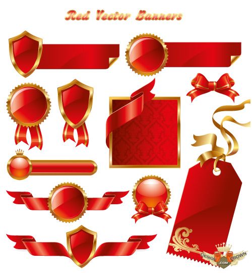 Red and Gold Vector Banners