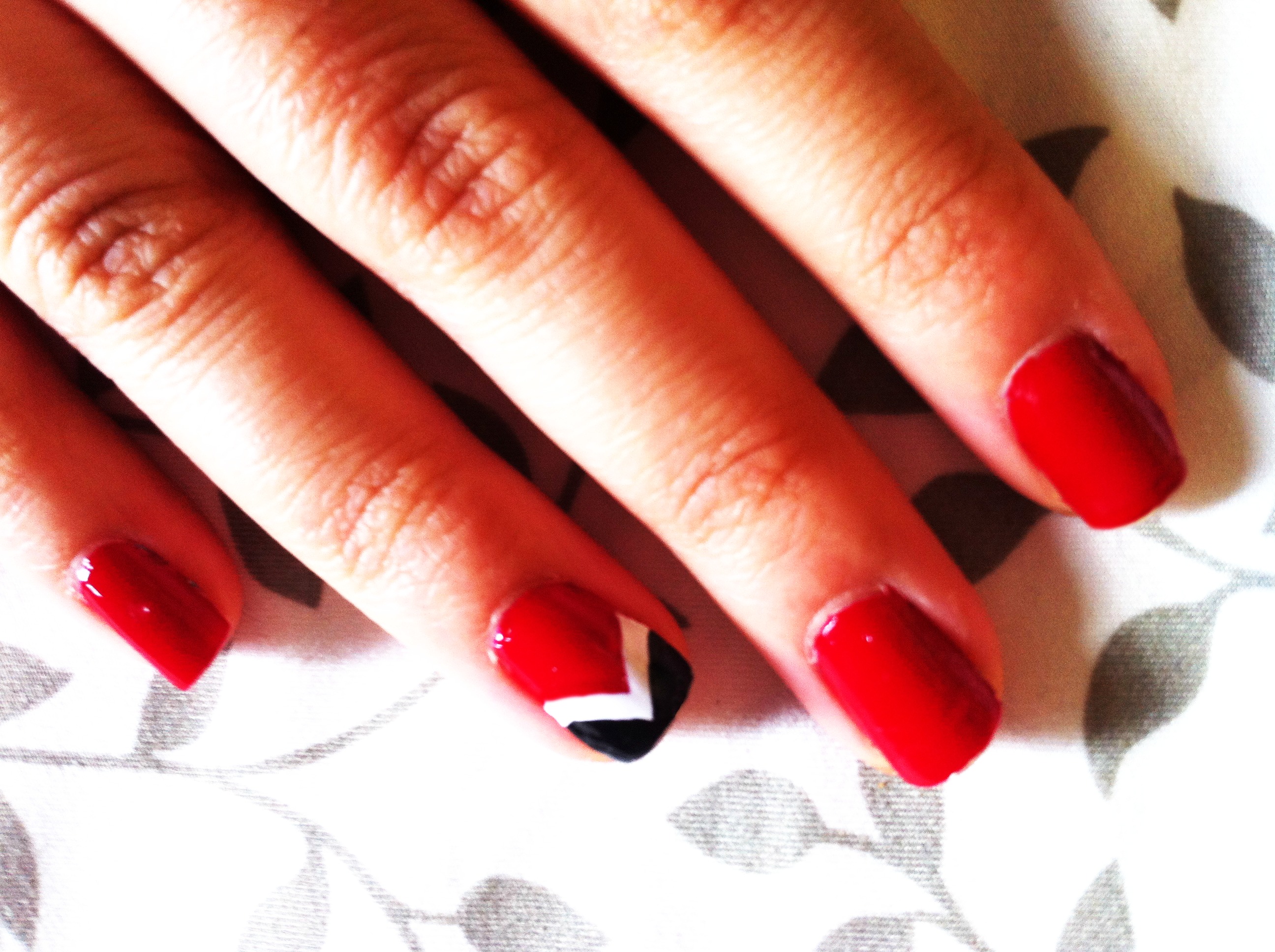 Red White and Black Nail Design Red White and Black Nail Design