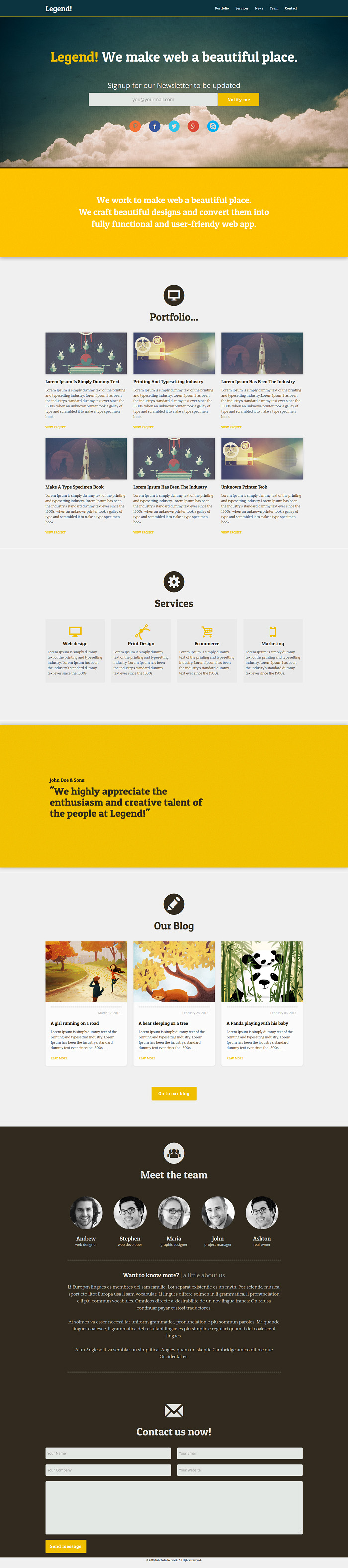 Responsive Web Page Template Free