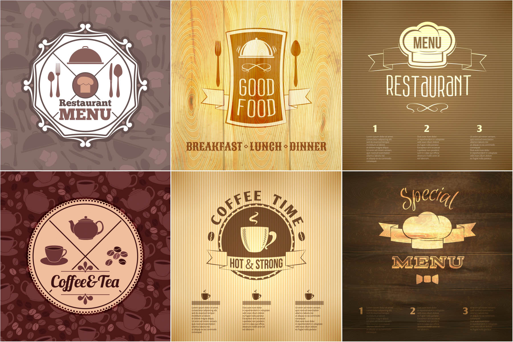 Restaurant Menu Templates Vector