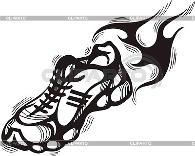 Running Shoes Clip Art Flames