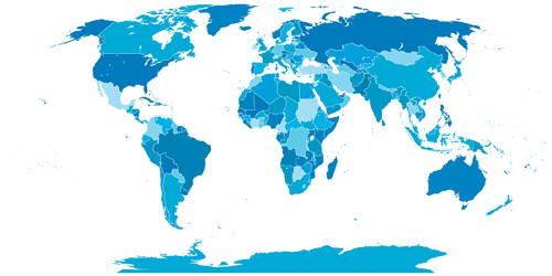 Simple Vector World Map Countries