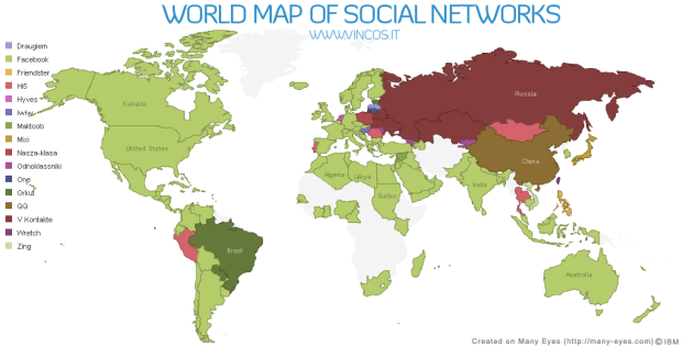 Social Networking World Map