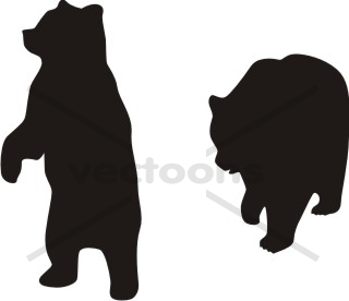 Standing Bear Silhouette Clip Art