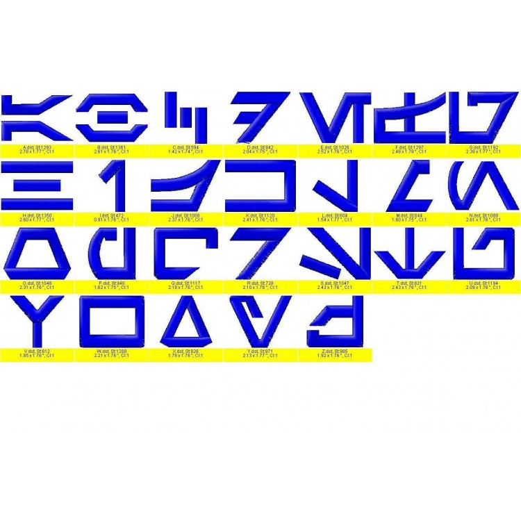 Star Wars Embroidery Font Star Wars Embroidery Font