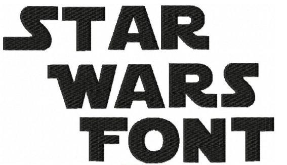Star Wars Font Embroidery Design Star Wars Font Embroidery Design