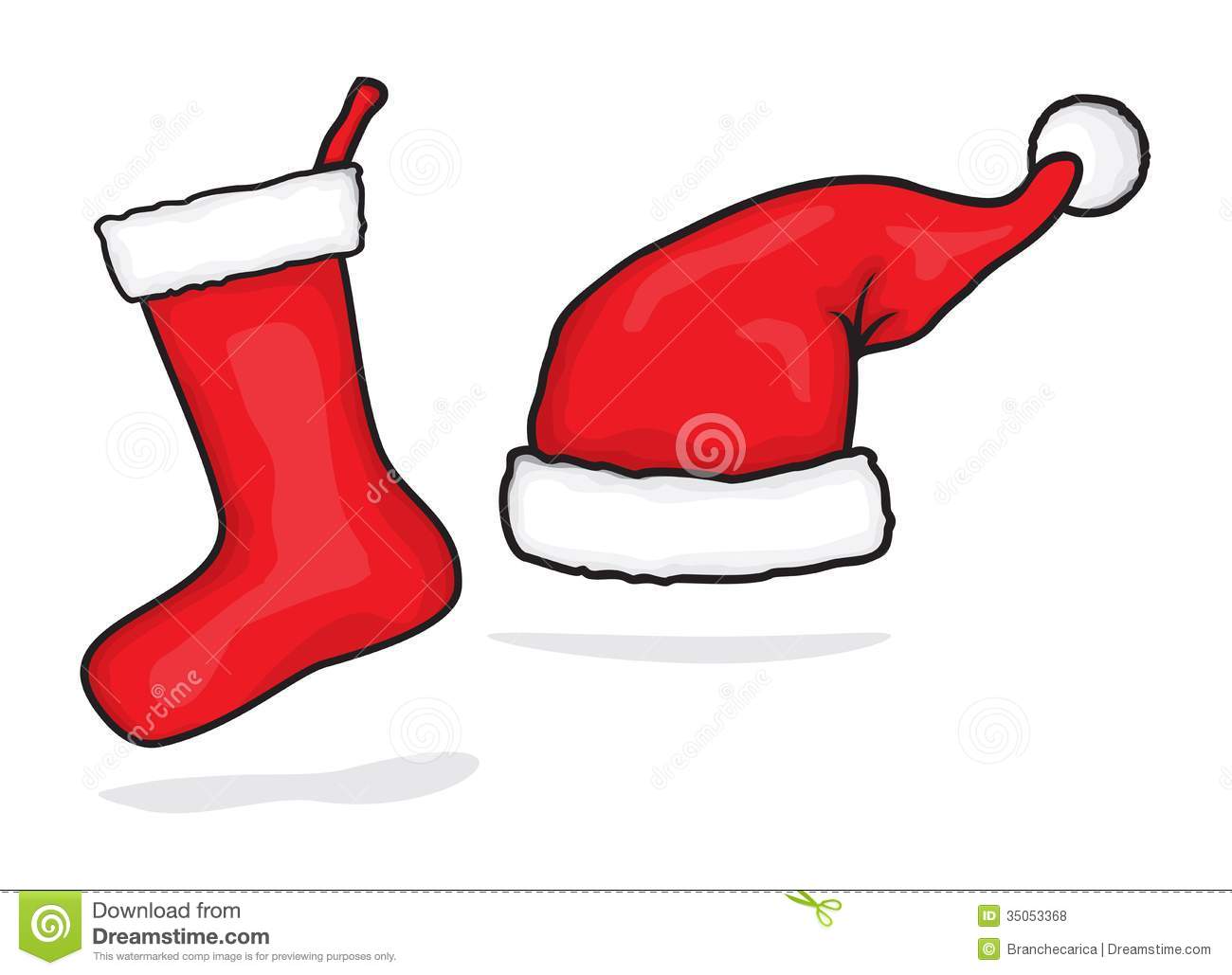 Stockings and Santa Christmas Hats Images
