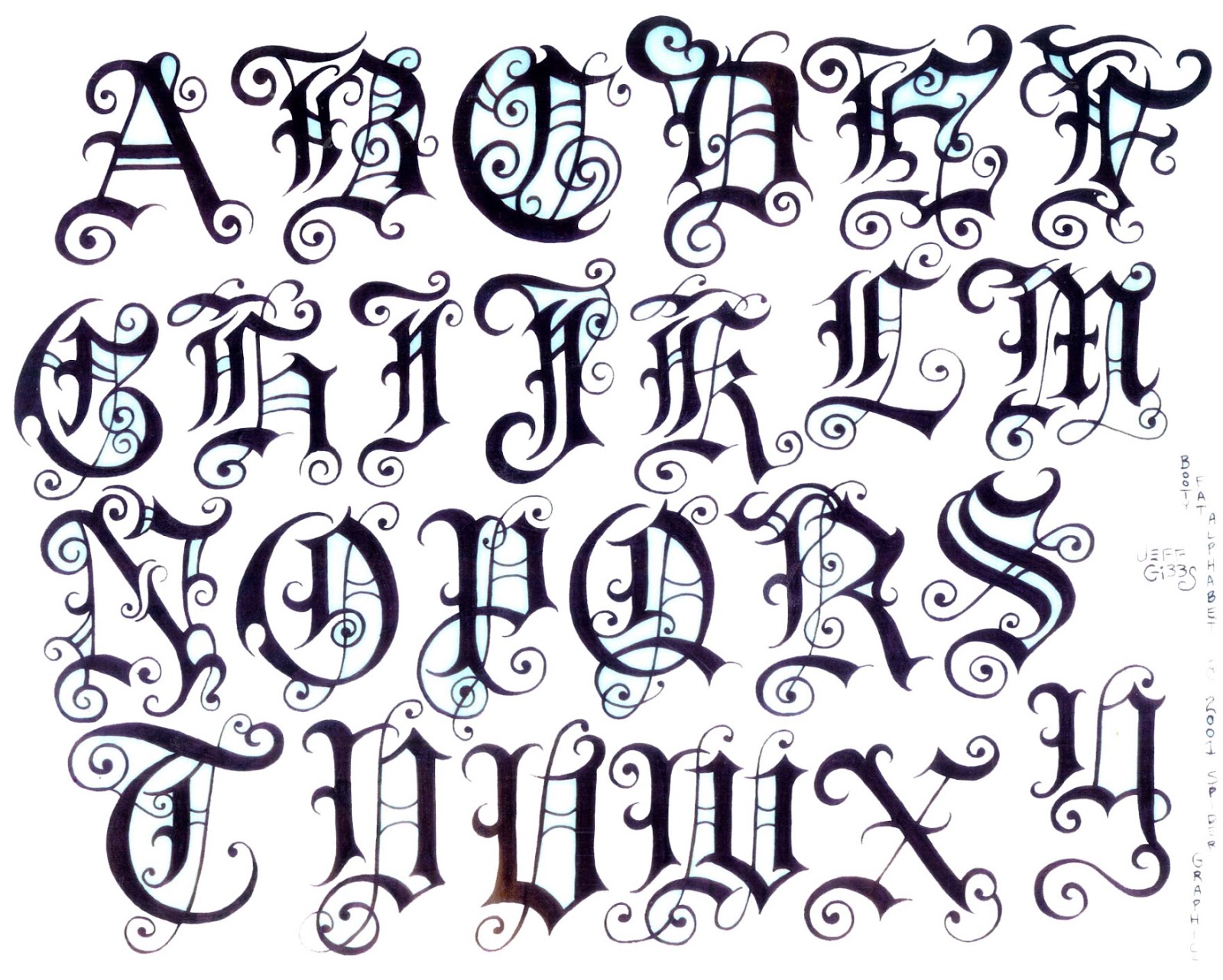 Tattoo Font Styles Alphabet