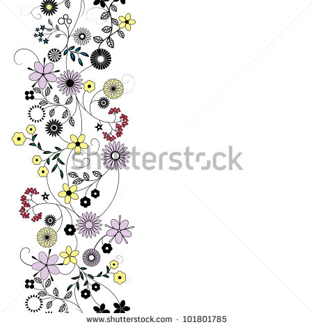 Texture Vintage Floral Border Clip Art