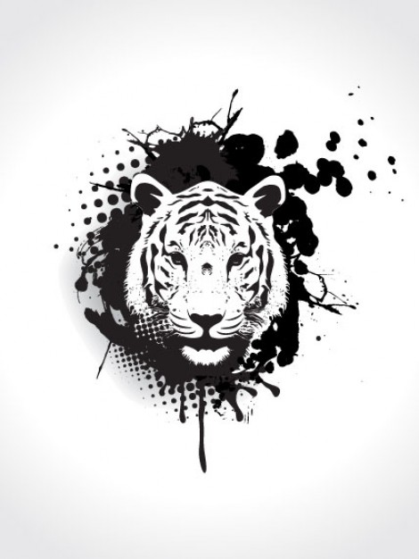 8 Vector Black And White Tiger Images