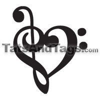 Treble Clef Heart Tattoo Designs Treble Clef Heart Tattoo Designs