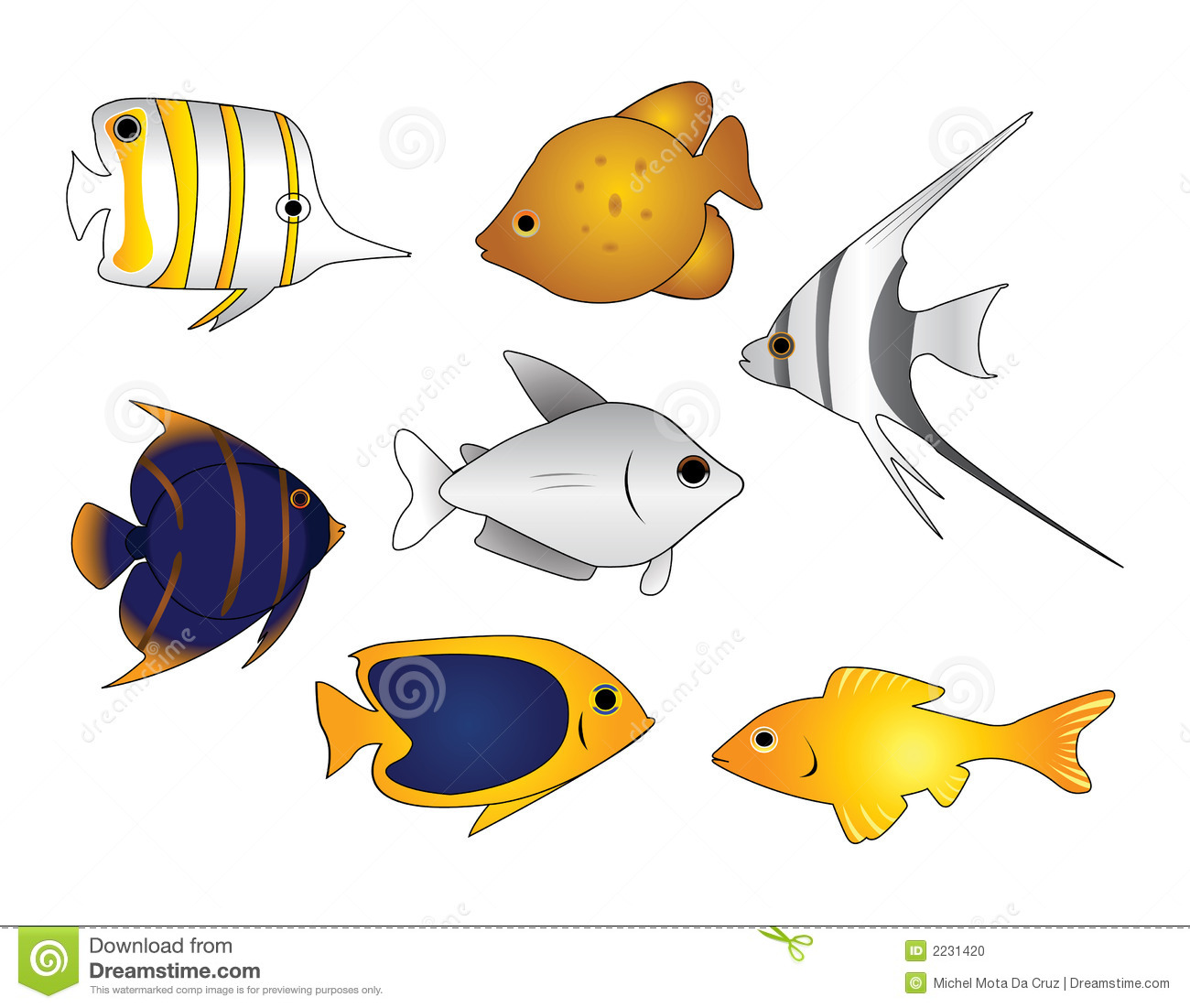 9 Tropical Fish Pattern Vector Images