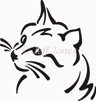 Vector Cat Head Drawing