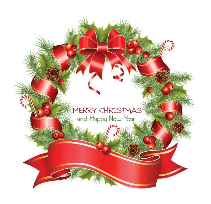 Vector Christmas Wreath Clip Art