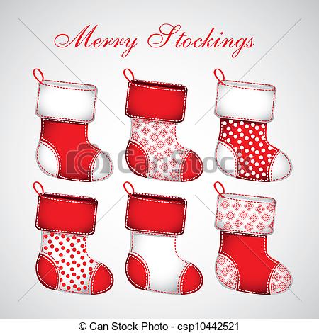 Vector Red Christmas Stockings