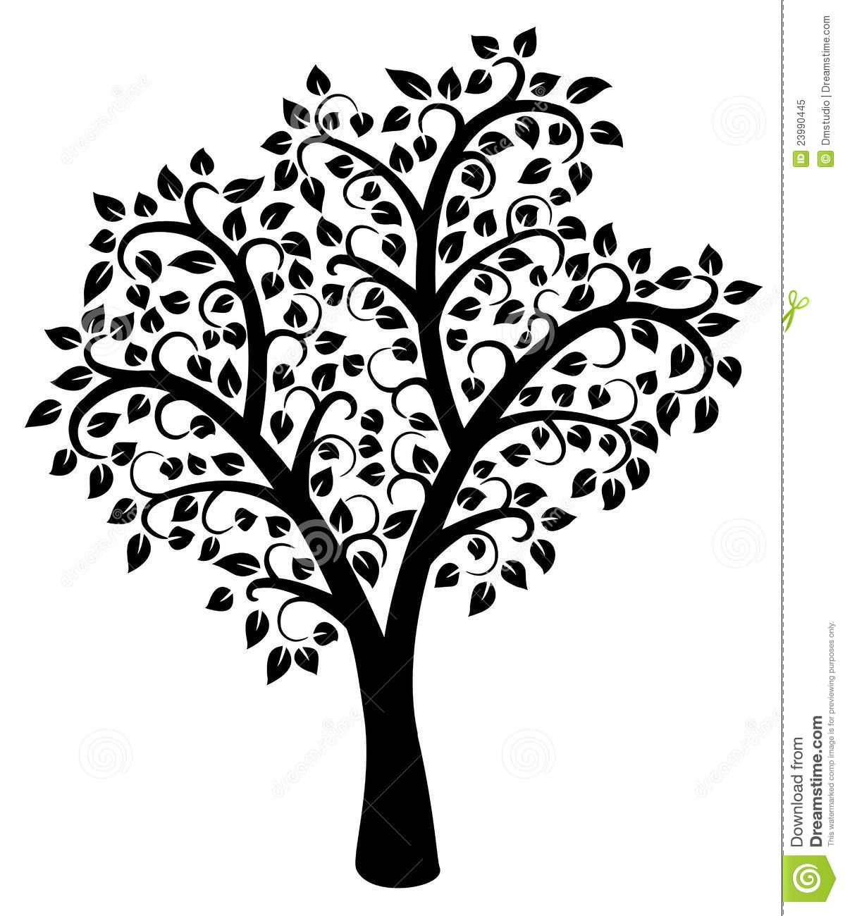 Vector Tree Clip Art Black and White