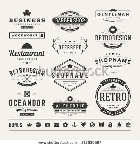 Vintage Insignia Vector Logo Design