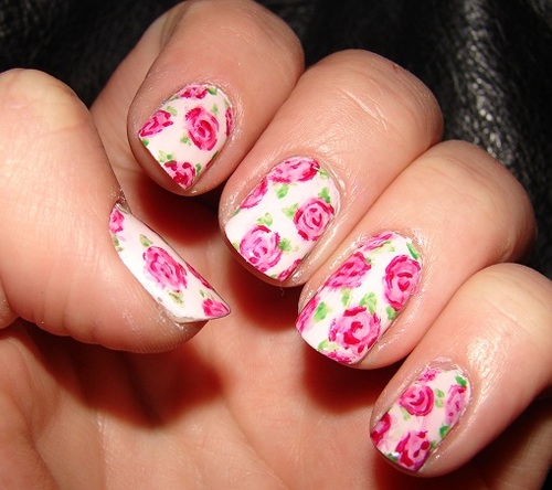 Vintage Rose Nail Art