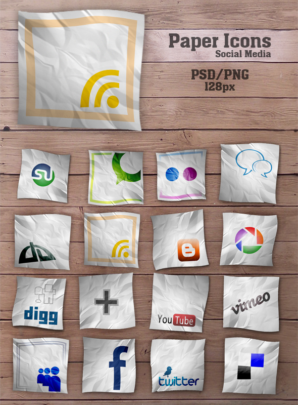 Vintage Social Media Icons