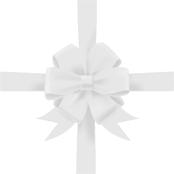 White Ribbon Bow Vector