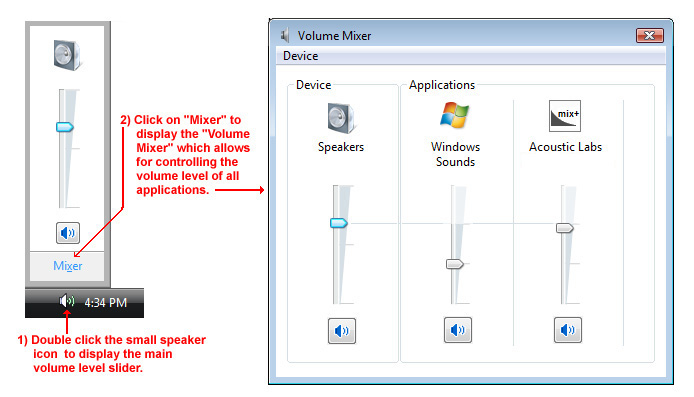 Windows XP Volume-Control Mixer