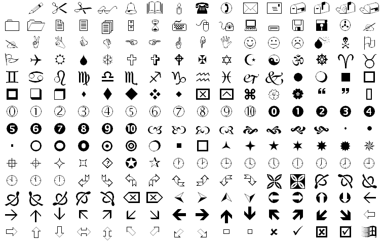 Wingdings Font Wingdings Font