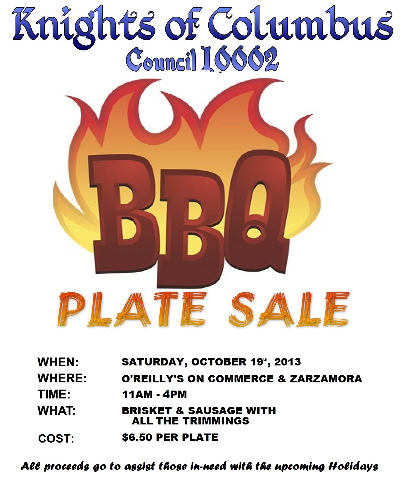 BBQ Plate Sale Flyer