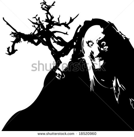 Black and White Halloween Witch Black and White Halloween Witch