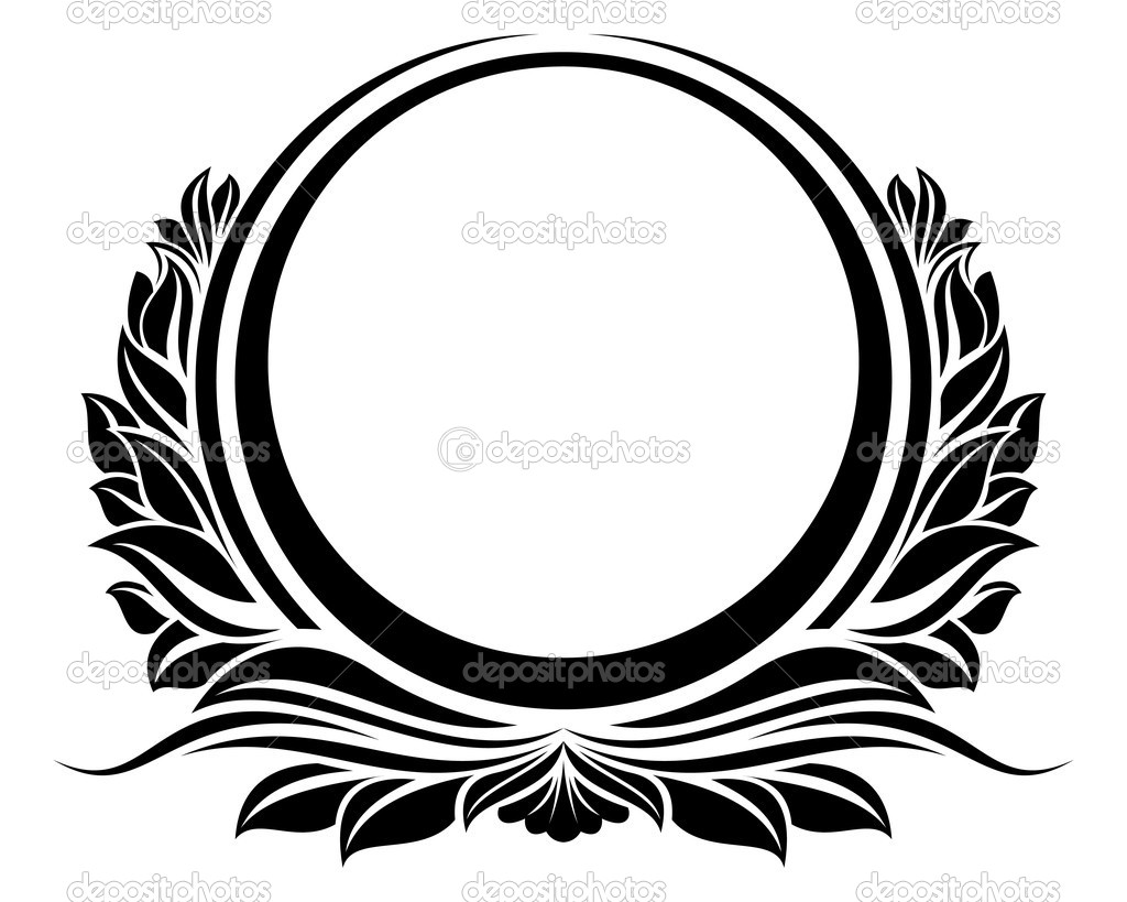 Black Border Circle Frame Vector